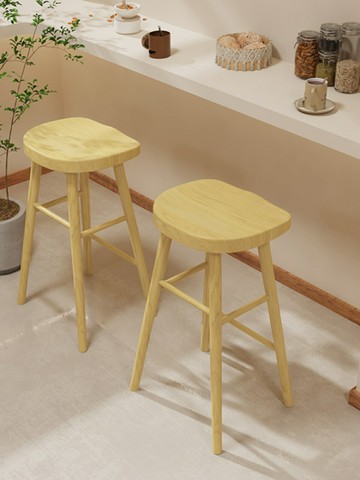 北歐吧臺椅實木吧臺凳家用椅子高腳凳手機店凳子現代簡約吧椅吧凳