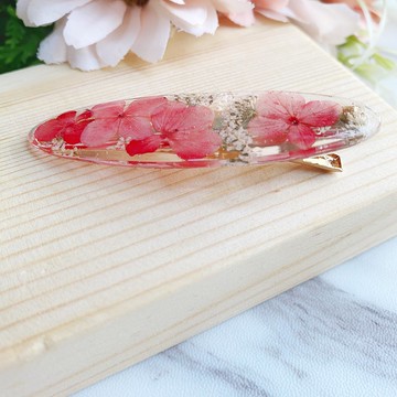 真花押花 繡球花蕾絲花髮夾 㰐圓形髮飾 真花髮飾