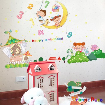 【橘果設計】快樂時光 壁貼 牆貼 壁紙 無痕背膠 DIY佈置 窗貼 佈置 櫥窗貼 可超取 台灣現貨