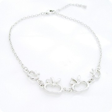 【Charme】鏤空蘋果 水晶鑽 腳鍊