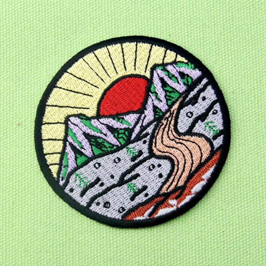 Sunrise from Mountain Vintage Explore Outdoor Patch Embroidered Applique Ir