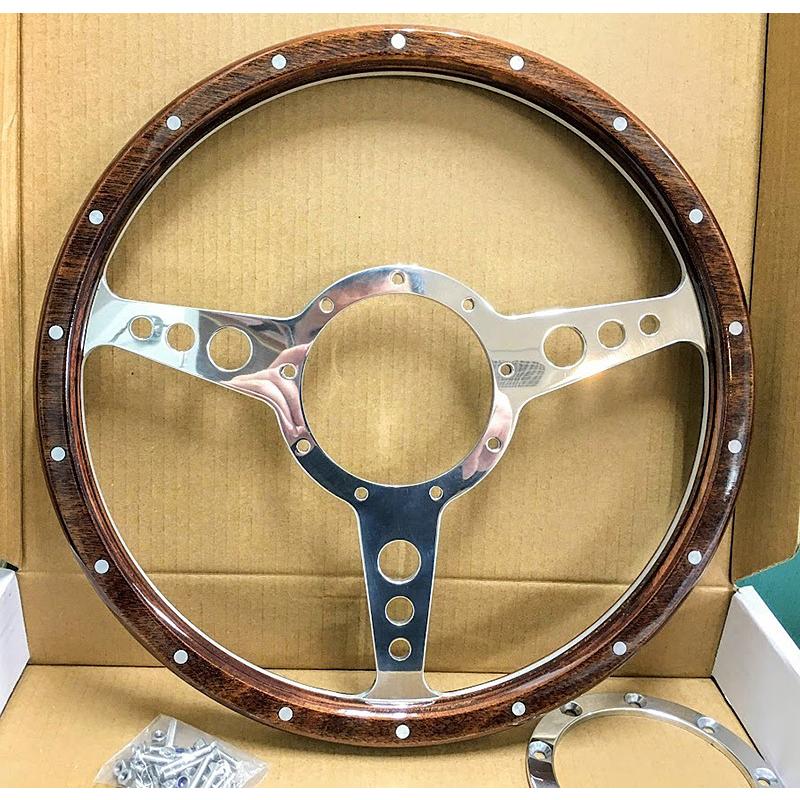 カスタム アルミ ビレット クラッシックウッド 丸穴フラット