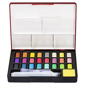 FABER-CASTELL金屬色攜帶型水彩塊套組24色【APP滿額下單10%點數(單一帳號最高5000點)】1/31止