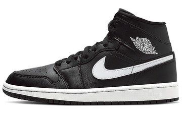 JORDAN 1 MID BLACK WHITE WOMENS