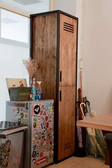 工業風六格置物長櫃**內層可自由分層**