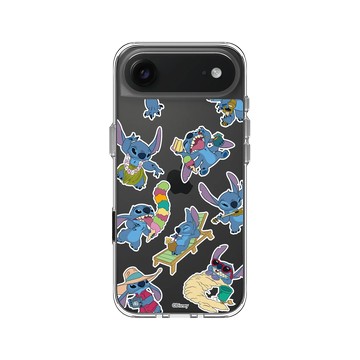 iPhone Air Clear Case（相機按鈕） 透明 - 迪士尼-史迪奇 Disney Stitch - 貼紙系列-夏威夷舞蹈