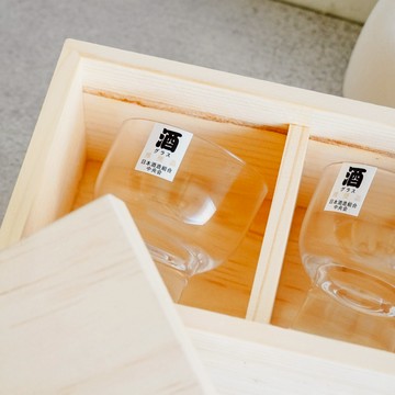 UDlab｜日式清酒玻璃杯 日式禪意清酒 清酒杯 玻璃杯 70 125ml 兩入木盒裝 CB-H02011