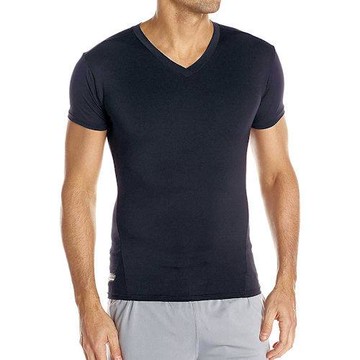 Under Armour 2019男時尚壓縮黑色V領短袖ㄒ恤