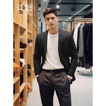道魁新款男士復古日系商務休閑燈芯絨西裝外套 高端紳士品質男裝