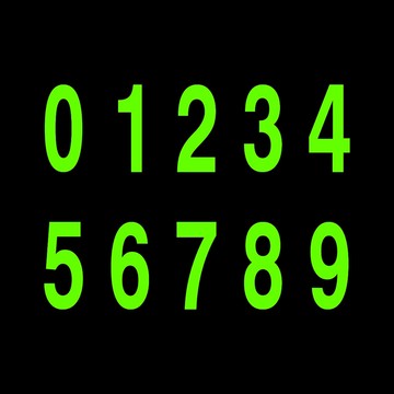 反光屋FKW 夜光數字 0-9 檔案櫃貼紙 緊急夜光指引 永久檔案 蓄光放光 防火級PC材質 不助燃 UL背膠 可直接貼