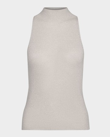 Metallic Mock-Neck Tank Top