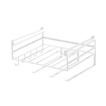 YAMAZAKI 日本tower多功能層板架(白)日本百年品牌廚具收納/餐巾紙架/廚房收納架/無痕收納架/萬用收納