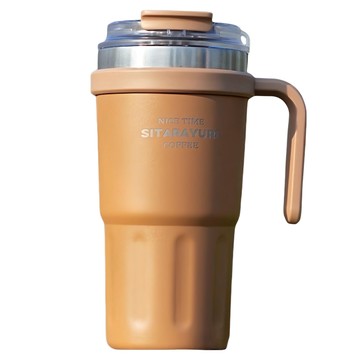 Sitarayuri 雙飲手把保溫杯  咖啡色  1個  600ml