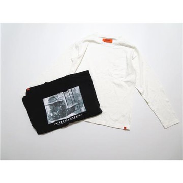 日式美潮復古工裝運動休閑全棉純色素款長袖圓領T恤滑板街舞tee