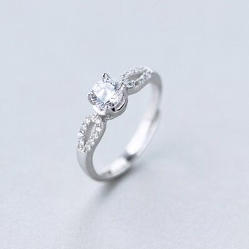 925純銀戒指鑲鑽開口戒-日韓經典耀眼迷人情人節生日禮物女飾品73dt667【獨家進口】【米蘭精品】