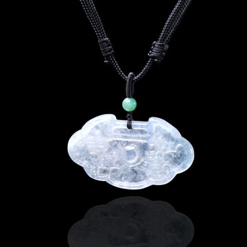 冰種翡翠長命百歲平安鎖項鍊 | 天然緬甸玉A貨翡翠 | 送禮