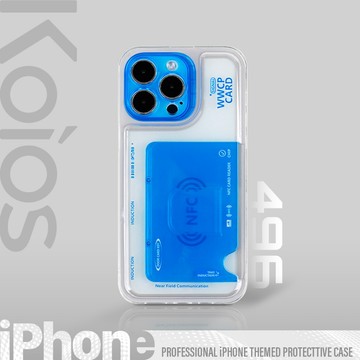 【Koios】iPhone｜透藍NFC卡片手機殼 15 13 Pro Max 蘋果 卡片手機殼 保護殼 防摔殼