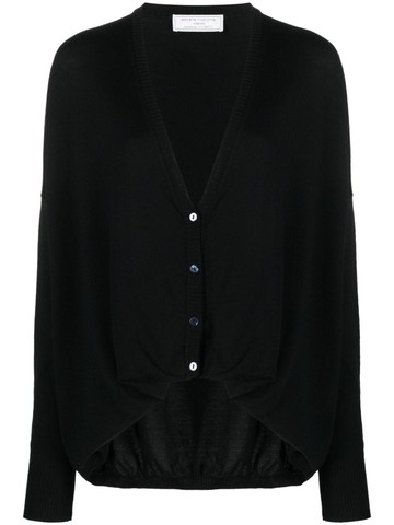 Société Anonyme - gathered-hem virgin-wool cardigan - women - Virgin Wool - S - Black
