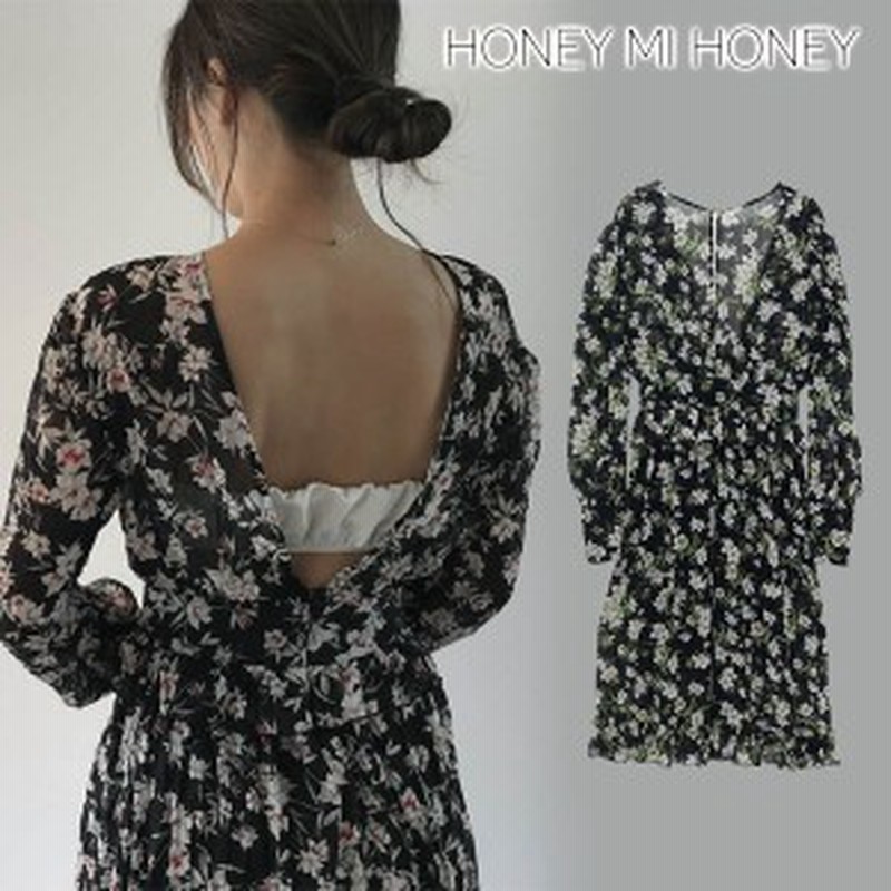 Sale ハニーミーハニー Honey Mi Honey 通販 Flower One Piece フラワーワンピース ワンピース レディース 膝丈 長袖 花柄 きれいめ 通販 Lineポイント最大1 0 Get Lineショッピング