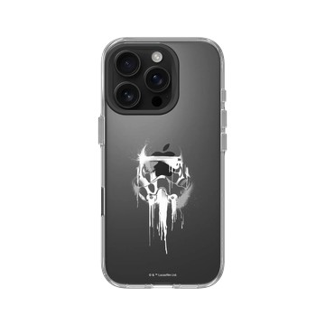 iPhone 16 Pro Clear Case（相機按鈕） 透明 - 迪士尼-星際大戰 Star Wars - 風暴兵-噴漆白