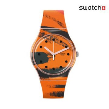 Swatch BARNS-GRAHAMS ORANGE AND RED ON PINK 經典手錶/TATE美術館藏聯名/瑞士製造 SUOZ362 (41mm)