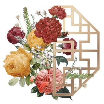 好物良品 新春過年節慶玻璃門窗靜電窗貼 牡丹款  小(47 x 46cm)  右半窗花