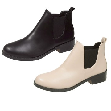 【白鳥麗子】靴子 MIT優雅皮革拼接切爾西低跟短靴 店長推薦