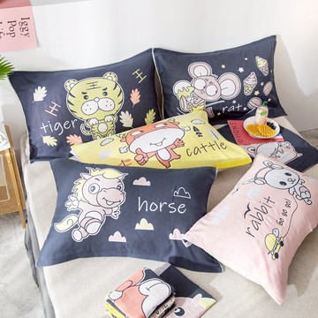 卡通全棉枕巾一對裝四層紗兒童蓋巾防滑不脫落單人加厚加大枕頭巾