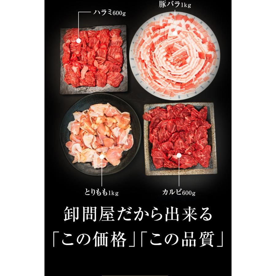 ギフト お中元 御中元 バーベキューセット 12-16人盛 BBQ 焼肉セット カルビ ハラミ 豚バラ とりもも 3.2kg 御歳暮 お歳暮 化粧箱