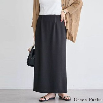 〔Green Parks〕素面喬其紗後開衩I字裙