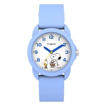 【TIMEX】天美時 史努比聯名 30毫米 春日時光  輕量樹脂腕錶(寶寶藍 TXTW2Y51100)