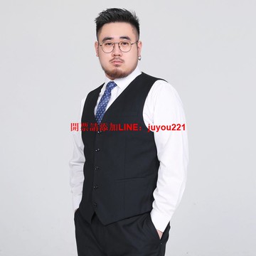 加肥加大碼西裝馬甲男士春夏季坎肩背心胖子大號西服馬夾潮伴郎秋