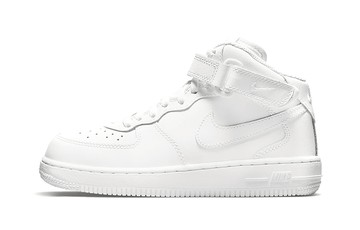 FORCE 1 MID LE PS TRIPLE WHITE