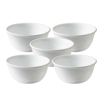 Corelle Brands 純白5件式餐碗組(450CC中碗x5)