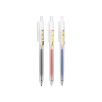 中性筆/芯 【小博嚴選】無印風中性筆 0.5mm 10支 三色 原子筆 圓珠筆 按壓原子筆 黑筆 紅筆 藍筆 文具