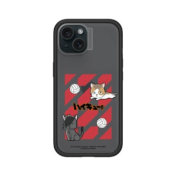 iPhone 15 Mod NX 黑 - 排球少年 Haikyu!! - 吉祥物系列 - 音駒高中(貓咪) - 研磨&黑尾