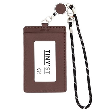 Raymay 藤井 優質極簡繩帶捲軸車票套  6.9 x 11.8 x 0.9cm  深棕