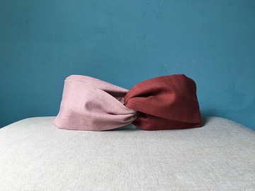 兩色髮帶 / 葡紅與藕 - 同色系