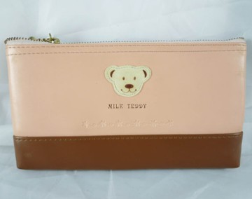 【震撼精品百貨】MILK TEDDY _泰迪熊 ~ 皮製筆袋『咖啡』