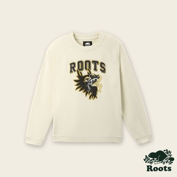 【Roots】 女裝-舞龍新春系列 毛圈布寬版圓領上衣