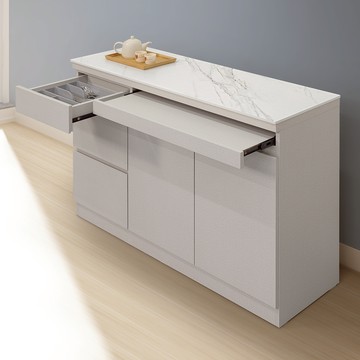 直人木業-設計師款莫蘭迪布紋121公分廚櫃(搭配精密陶板面板)