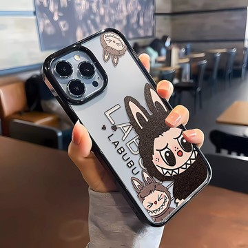 可愛拉布布 蘋果手機殼 亞克力背板 iPhone16 卡通手機殼 15 14 13 12 11Pro Max 防摔保護殼