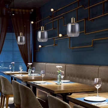 極光單吊燈-煙灰色漸層玻璃（內建OSRAM晶片） A123-DH-A40519