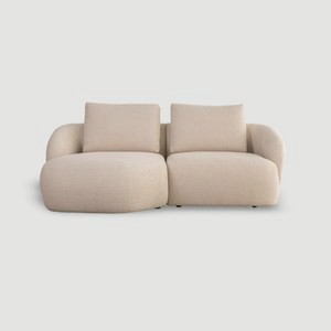 FLEXLUX Torino 布質沙發 左轉角 217cm 奶油白