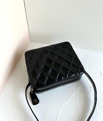 【特選貨品】Chanel黑色金標漆皮皮革小盒子腋下包單肩側背孭手袋