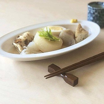 ［拾憩］日本 miyama 橢圓白瓷長深盤 24cm 優雅線條 深山 餐盤 橢圓盤 魚盤 白色盤子 瓷盤 淺盤陶瓷