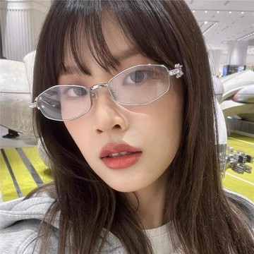 不規則多邊形珠寶太陽鏡2025新款太陽眼鏡素顏圓臉女士感墨鏡