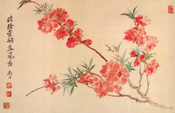 仿古畫名畫復制品惲壽平花鳥冊國畫花鳥畫28X42書房裝飾掛畫心