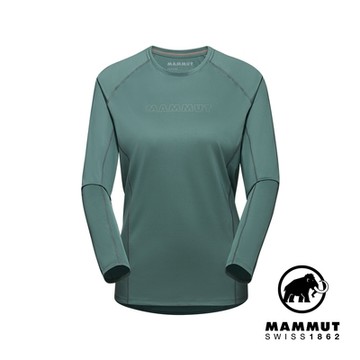 【Mammut 長毛象】Selun FL Longsleeve Logo W 機能LOGO長袖T恤 深玉石綠 女款 #1016-01450
