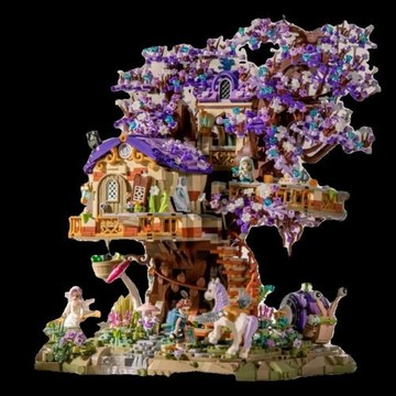 2026新款魔法精靈櫻花樹屋積木玩具學生成人版拼裝植物擺件禮物